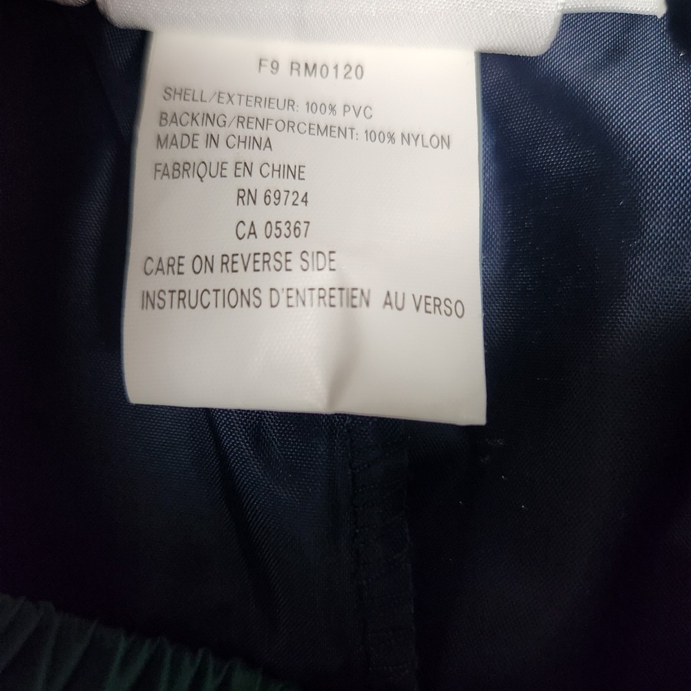 Columbia Rain Pants Men L 32x32 Forest Green Elastic Waist PVC Shell Reinforced - Picture 7 of 8